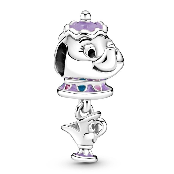 NWOT Disney, Beauty and the Beast Mrs. Potts and Chip Dangle Charm Silver 925 - Picture 3 of 14